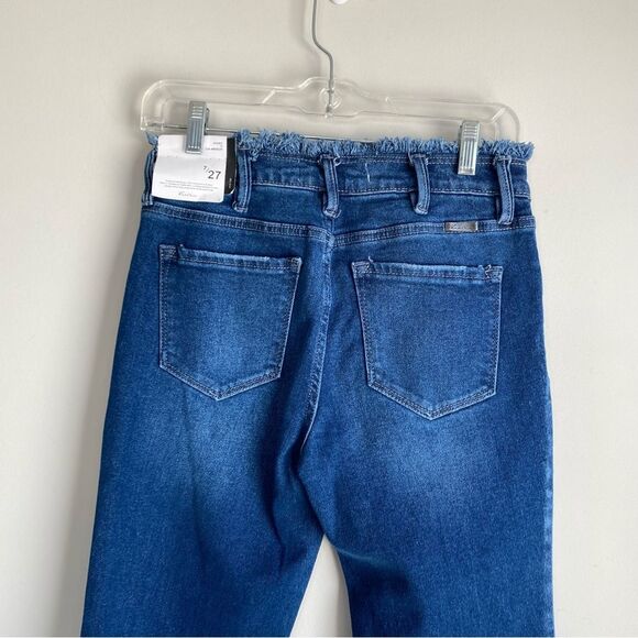 Kancan Veronica Mid Rise Frayed Waist Flare Jeans Button Fly Western Country - Picture 7 of 10